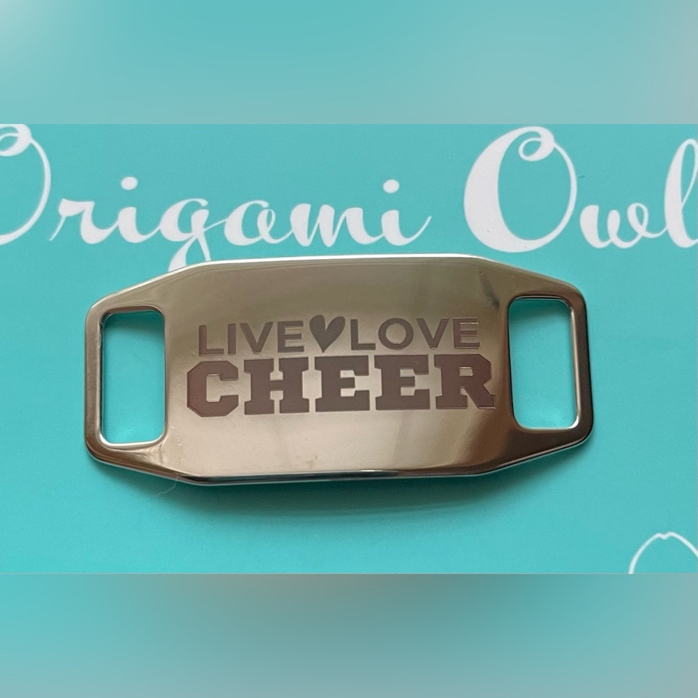 Origami Owl Live Love Cheer silver slider